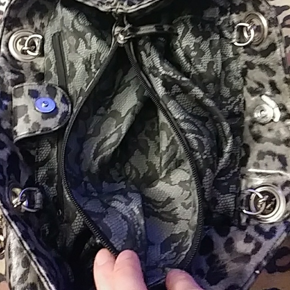 ❄Lrg Grey Leopard Tote Bag - Picture 5 of 8